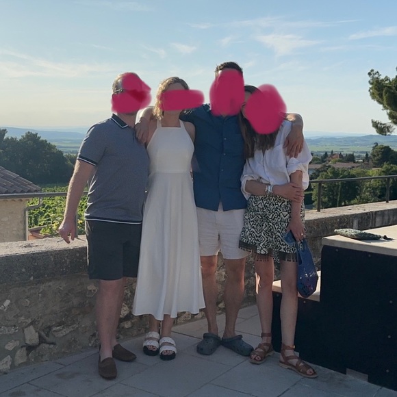 Zara White Linen Blend Midi Dress - Size M - Picture 1 of 2